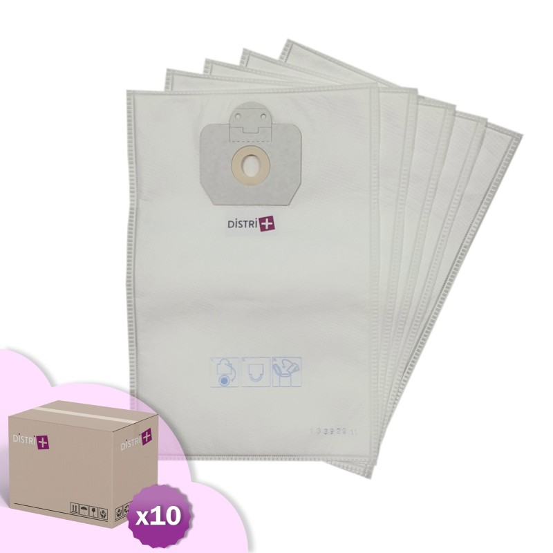 Bolsa de aspiradora compatible con Taski: Vento 8, Bebé Bora, Bora ... - Cartón de 10 bolsillos de 10 bolsas de microfibra