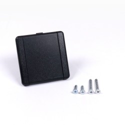 Central suction plug 9x9cm square cover - black