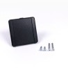 Central suction plug 9x9cm square cover - black