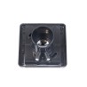 Central suction plug 9x9cm square cover - black