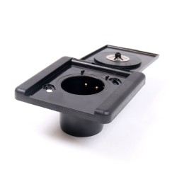 Central suction plug 9x9cm square cover - black