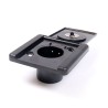 Central suction plug 9x9cm square cover - black