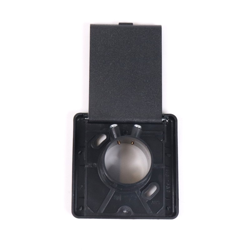 Central suction plug 9x9cm square cover - black