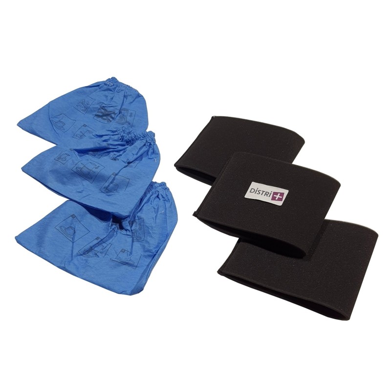 3 Filtres mousse compatible (alternative pour réf d'origine 45120275) + 3 pochettes filtrantes pour Aquavac, EWT, Parkside