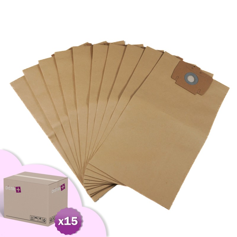 Sac aspirateur compatible avec Taski Aero 8, Aero 15 - Alternative pour réf Taski 7524289 - Carton de 15 pochettes de 10 sacs papier