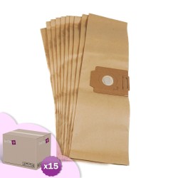 Sac aspirateur compatible avec Fiorentini Silent Baby - Wetrok Bantam 6, Bantam 9, Monovac 6, Duovac 6... - Carton de 15 pochettes de 10 sacs papier