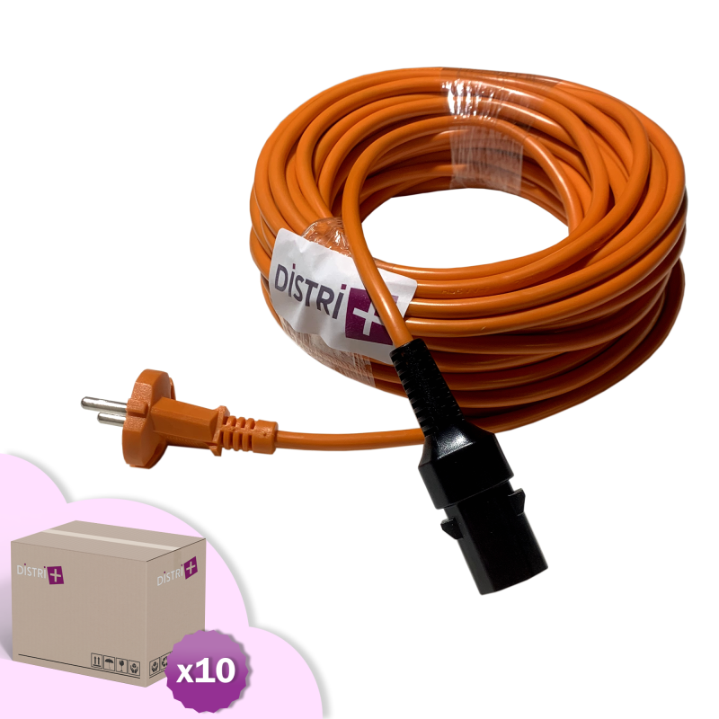 Cable de suministro compatible para Nilfisk VP300, VP600, Saltix 10 ... Longitud 15m - - Cartón de 10 cables