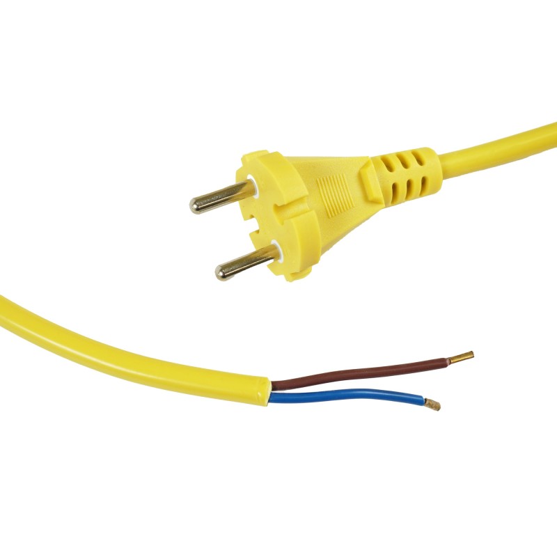 Câble d'alimentation jaune H05VVF 2 x 1,5 mm² - 15 m