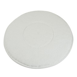 Pad/disque de nettoyage universel pour monobrosse ou autolaveuse en microfibre polyester - ø 406 mm - blanc