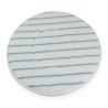 Pad/disque de nettoyage universel pour monobrosse ou autolaveuse en microfibre polyester - ø 406 mm - blanc rayures bleues