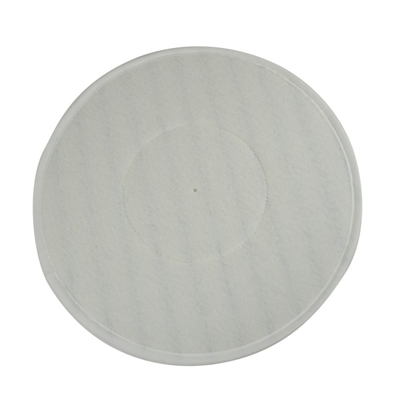 Pad/disque de nettoyage universel pour monobrosse ou autolaveuse en microfibre polyester - ø 406 mm - blanc rayures bleues