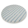 Pad/disque de nettoyage universel pour monobrosse ou autolaveuse en microfibre polyester - ø 406 mm - blanc rayures bleues