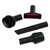Conjunto de 4 accesorios universales para aspiradora Ø 32-38 mm - Larga aspirante plana + cepillo redondo + chupar triangular + adaptación