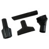 Lot de 4 accessoires universels pour aspirateur ø 32-38 mm - suceur Long Plat + Brosse Ronde + suceur Triangulaire + adaptateu