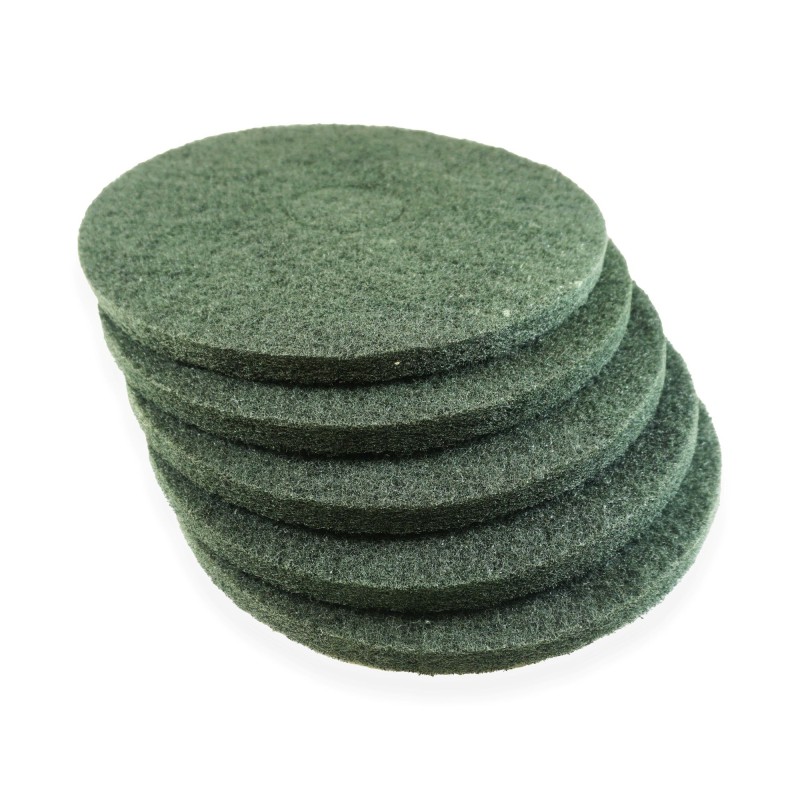 Conjunto de 5 superpads verde 406 mm (16 ") - Disco de limpieza de agua para monbrosse y vela - Mantenimiento regular de SOS