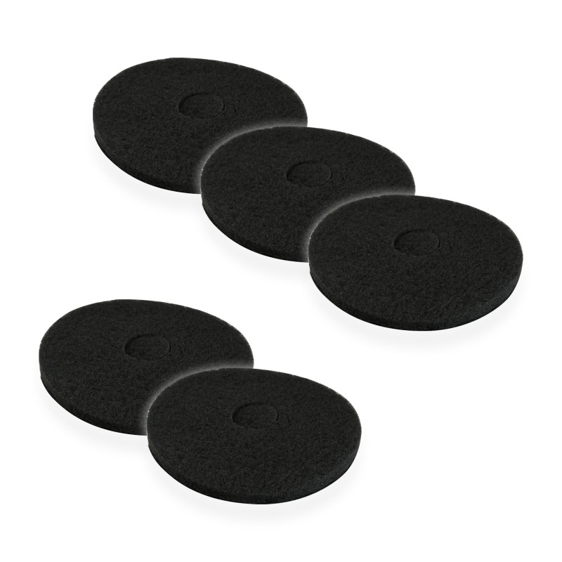 Conjunto de 5 superpads Negro 406 mm (16 ") - Disco básico de limpieza para monbrosse y navegación - Mantenimiento regular del suelo