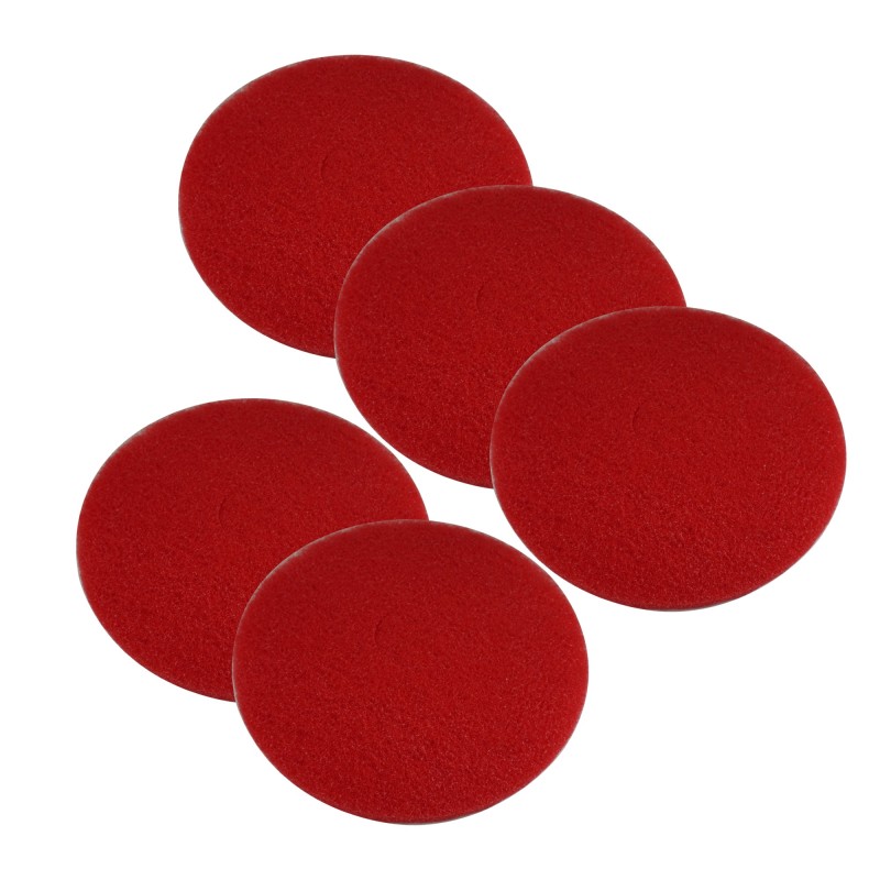 Lot de 5 Superpads rouge 432 mm (17") - disque de nettoyage par pulvérisation pour monobrosse et autolaveuse - friction douce
