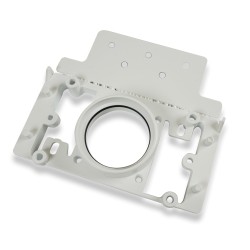 Contre-prise / plaque de montage plastiflex rectangulaire avec 1 ailette perforée universelle pour aspiration centralisée