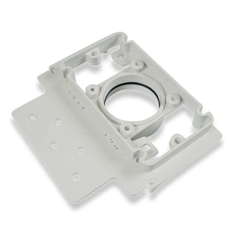 Placa de montaje de contrapunto / plastiflex rectangular con 1 velo de aleta perforada universal para succión centralizada