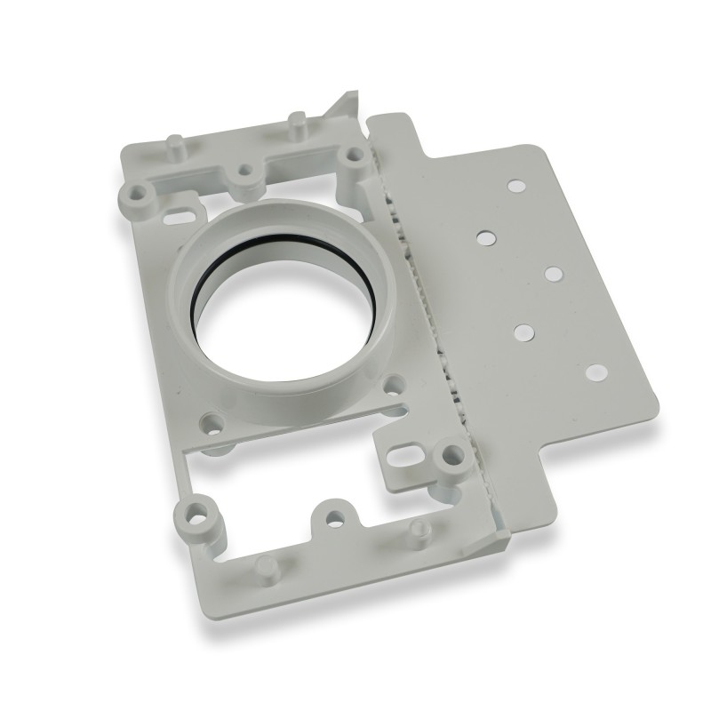 Placa de montaje de contrapunto / plastiflex rectangular con 1 velo de aleta perforada universal para succión centralizada