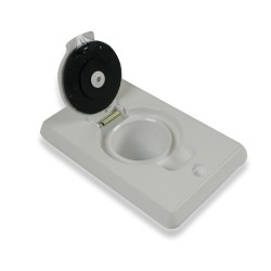 Prise d'aspiration centralisée rectangulaire R-Vex avec couvercle rond ø 36 mm - Plastiflex - compatible plaque de montage ca