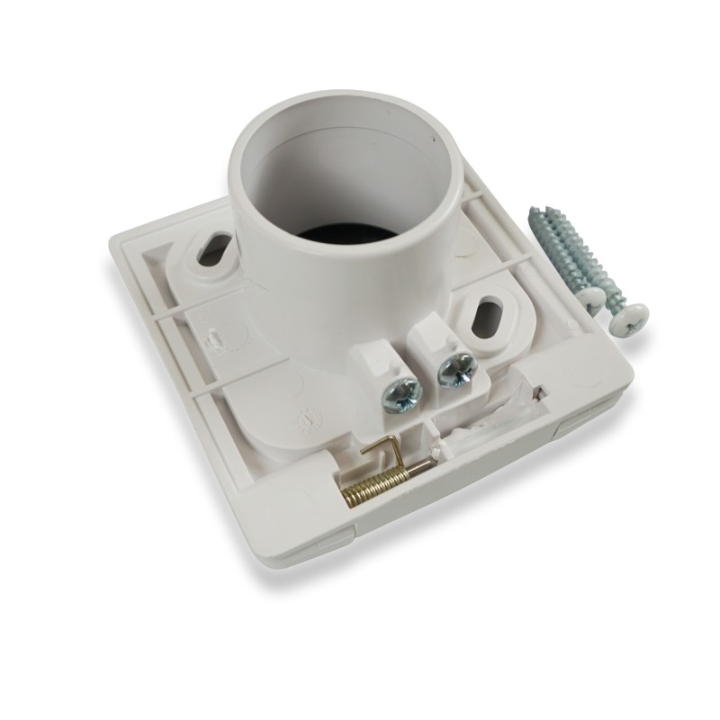 Prise d'aspiration centralisée carrée S-Vex avec couvercle 8x8 cm- compatible plaque de montage carrée et rectangulaire - PV