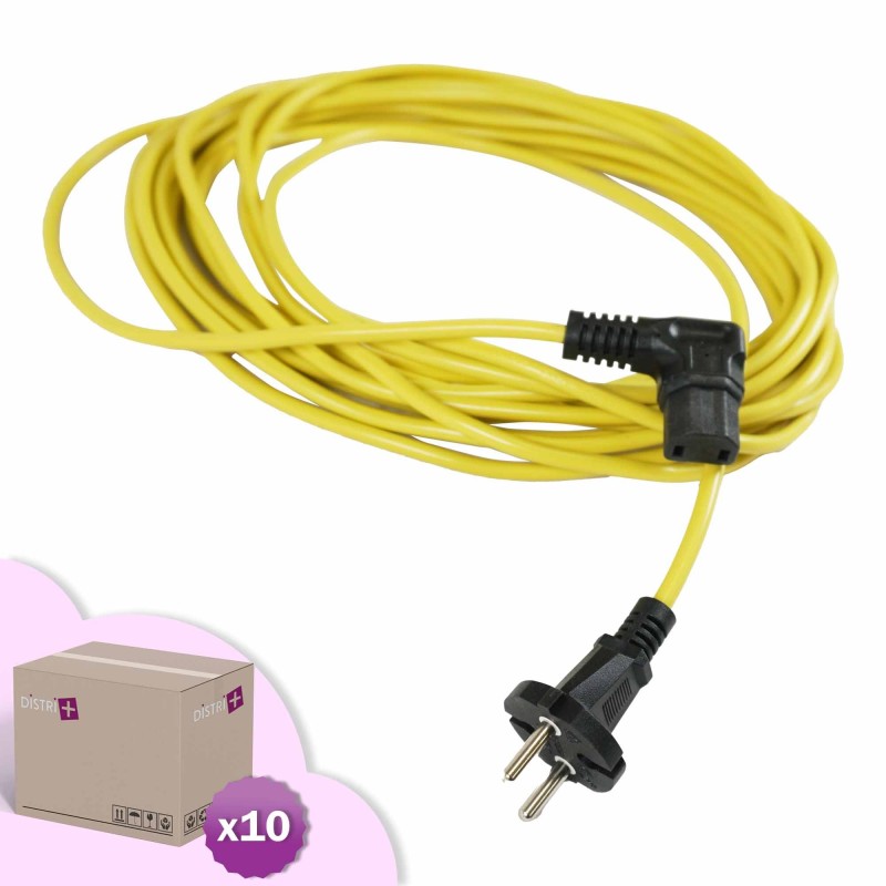 Cable de alimentación amarilla H05VVF 2 x 1,0 mm² - 10 m - Cartón de 10 cables