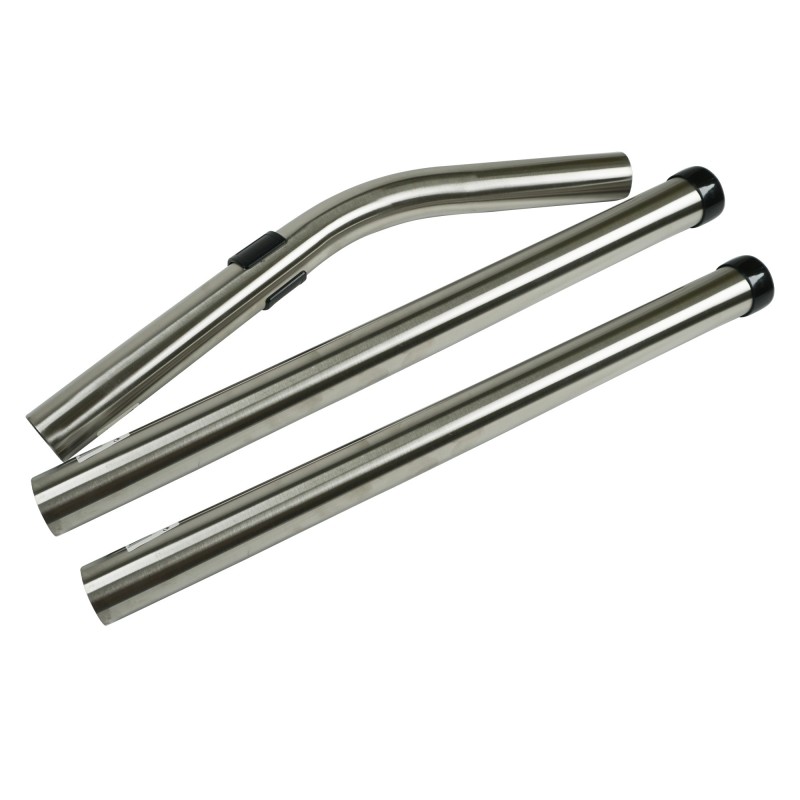 Accesorios de kit de acceso al aspirador Diámetro 38 mm: Conjunto de 2 tubos de acero cromado Longitud 47cm + 1 codo de acero inoxidable con controlador AI