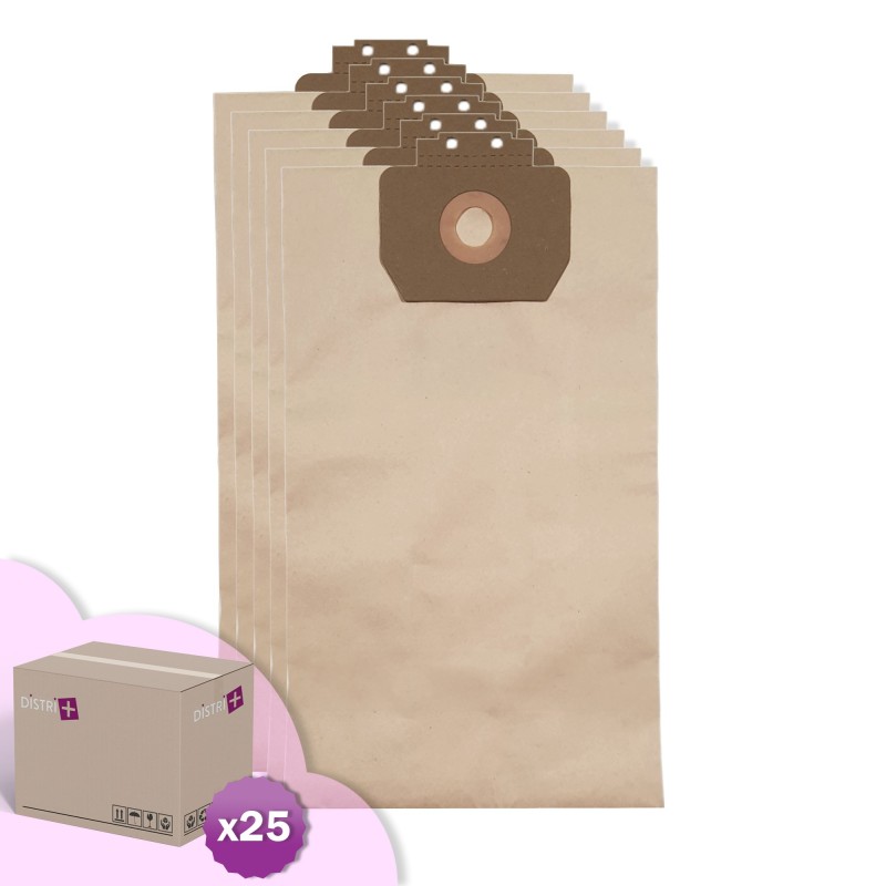Bolsa de vacío vacío con Taski Vento 8, Bora, Baby Bora - CleanFix S10, S12 - Colgate P9, P18 ... - Cartón de 25 bolsillos