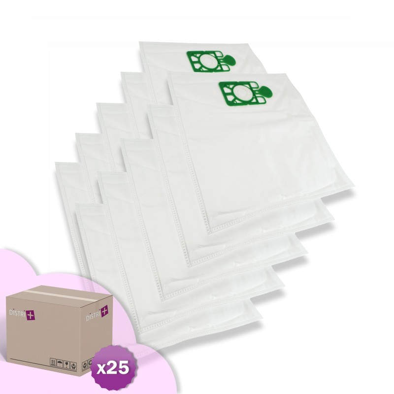 Bolsa de aspiradora compatible con NVM2A numático, NVM2B, NVM2C, Carlos, Georges, NVQ370 - Cartón de 25 bolsillos de microfibra